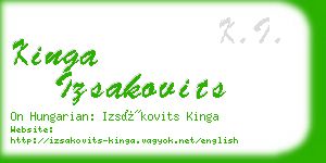 kinga izsakovits business card